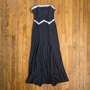Vintage 90's City Triangles Black Strapless Maxi Formal Dress